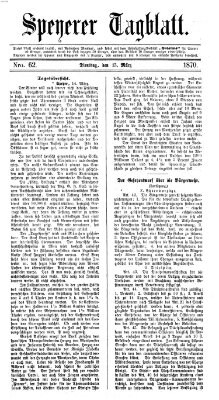 Speyerer Tagblatt Dienstag 15. März 1870