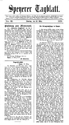 Speyerer Tagblatt Dienstag 22. März 1870