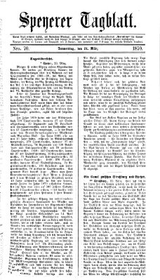 Speyerer Tagblatt Donnerstag 24. März 1870