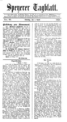 Speyerer Tagblatt Dienstag 5. April 1870