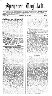 Speyerer Tagblatt Samstag 9. April 1870