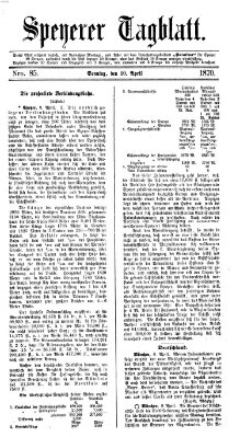 Speyerer Tagblatt Sonntag 10. April 1870