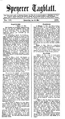 Speyerer Tagblatt Donnerstag 12. Mai 1870