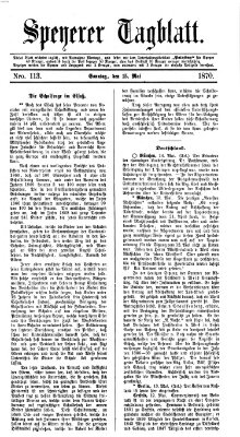 Speyerer Tagblatt Sonntag 15. Mai 1870