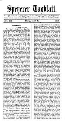 Speyerer Tagblatt Dienstag 17. Mai 1870