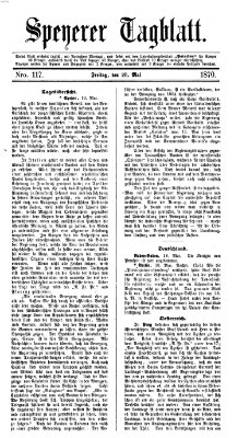 Speyerer Tagblatt Freitag 20. Mai 1870