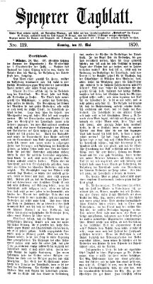 Speyerer Tagblatt Sonntag 22. Mai 1870