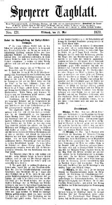 Speyerer Tagblatt Mittwoch 25. Mai 1870