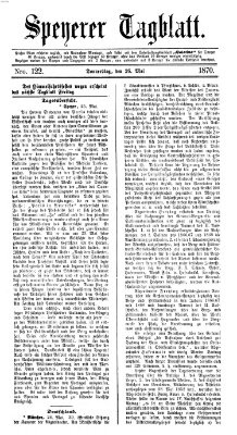 Speyerer Tagblatt Donnerstag 26. Mai 1870