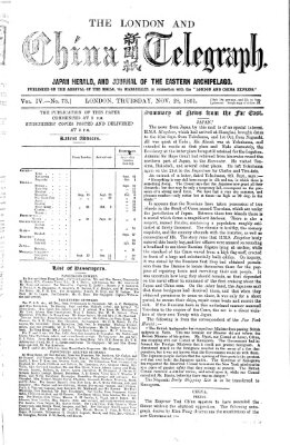 The London and China telegraph Donnerstag 28. November 1861