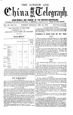 The London and China telegraph Montag 30. Dezember 1861