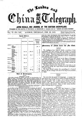 The London and China telegraph Donnerstag 26. Februar 1863