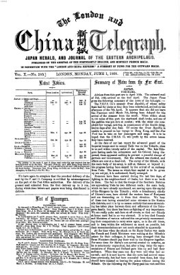 The London and China telegraph Montag 1. Juni 1868