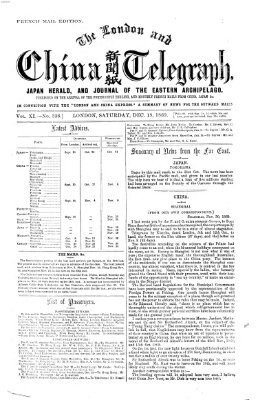 The London and China telegraph Samstag 18. Dezember 1869