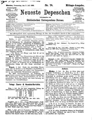 Süddeutscher Telegraph Donnerstag 2. Juli 1868