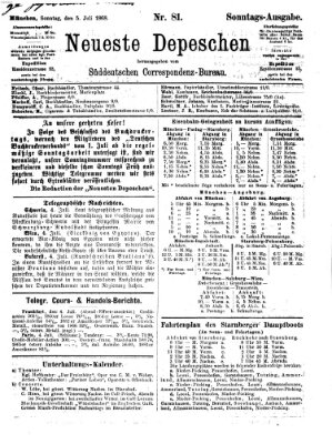 Süddeutscher Telegraph Sonntag 5. Juli 1868