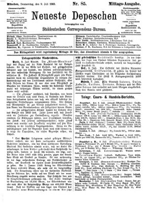 Süddeutscher Telegraph Donnerstag 9. Juli 1868