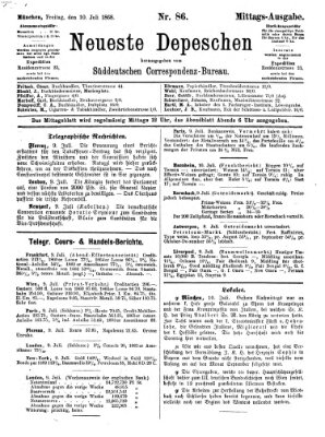 Süddeutscher Telegraph Freitag 10. Juli 1868