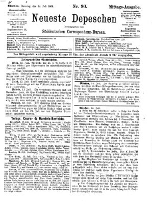 Süddeutscher Telegraph Dienstag 14. Juli 1868