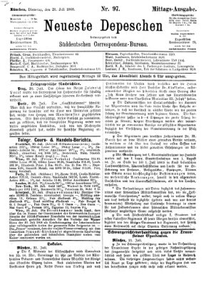 Süddeutscher Telegraph Dienstag 21. Juli 1868