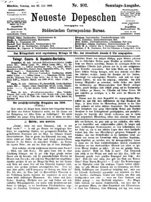 Süddeutscher Telegraph Sonntag 26. Juli 1868