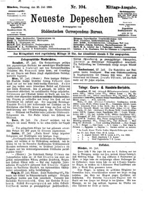 Süddeutscher Telegraph Dienstag 28. Juli 1868