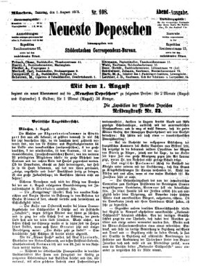 Süddeutscher Telegraph Samstag 1. August 1868