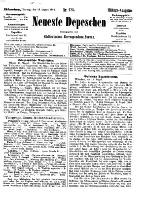 Süddeutscher Telegraph Dienstag 18. August 1868