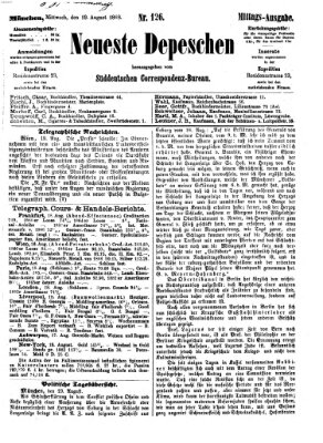 Süddeutscher Telegraph Mittwoch 19. August 1868