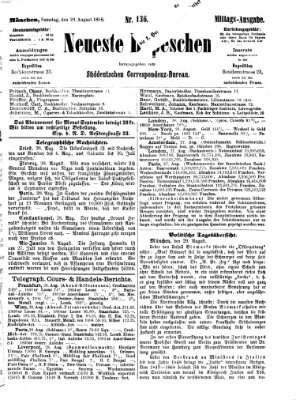 Süddeutscher Telegraph Samstag 29. August 1868