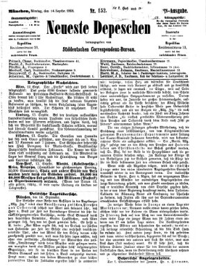 Süddeutscher Telegraph Montag 14. September 1868