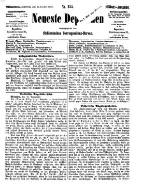 Süddeutscher Telegraph Mittwoch 16. September 1868