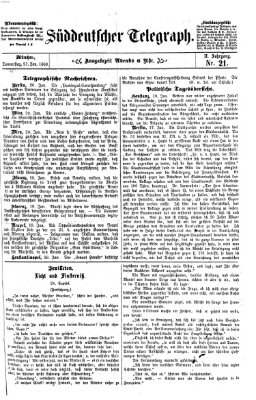 Süddeutscher Telegraph Donnerstag 21. Januar 1869