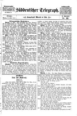 Süddeutscher Telegraph Montag 15. Februar 1869