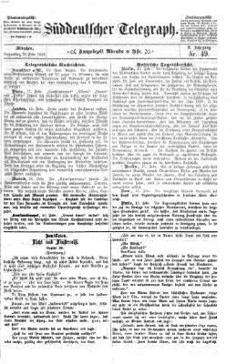 Süddeutscher Telegraph Donnerstag 18. Februar 1869