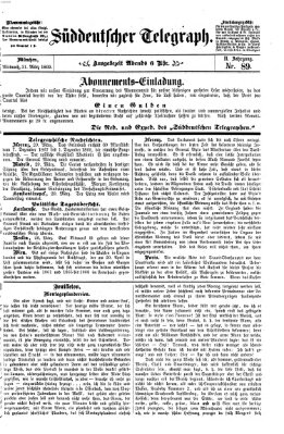 Süddeutscher Telegraph Mittwoch 31. März 1869