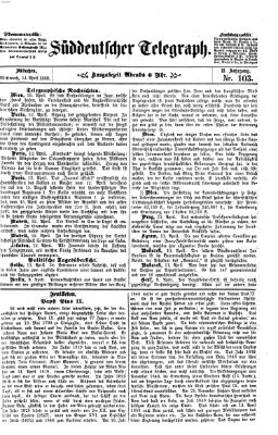 Süddeutscher Telegraph Mittwoch 14. April 1869