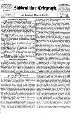 Süddeutscher Telegraph Samstag 17. April 1869