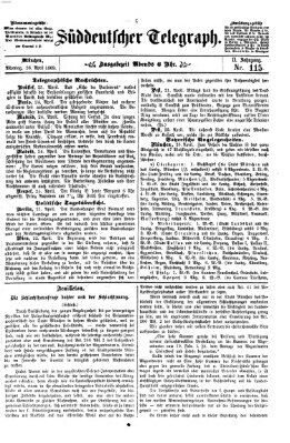 Süddeutscher Telegraph Montag 26. April 1869