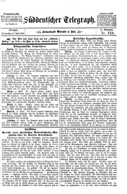 Süddeutscher Telegraph Donnerstag 29. April 1869