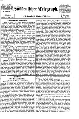 Süddeutscher Telegraph Samstag 7. August 1869