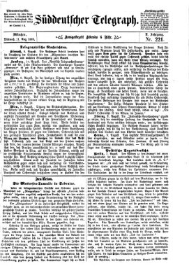 Süddeutscher Telegraph Mittwoch 11. August 1869