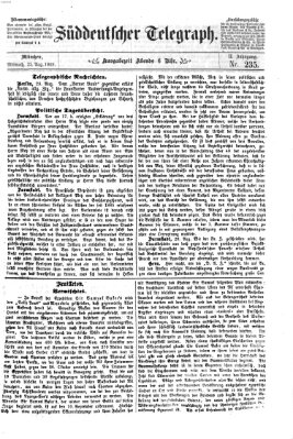 Süddeutscher Telegraph Mittwoch 25. August 1869