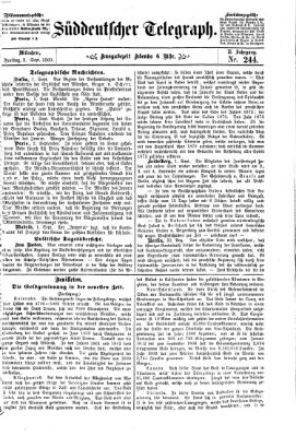 Süddeutscher Telegraph Freitag 3. September 1869