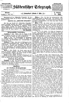 Süddeutscher Telegraph Samstag 4. September 1869