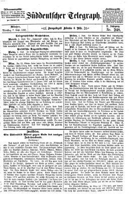 Süddeutscher Telegraph Dienstag 7. September 1869