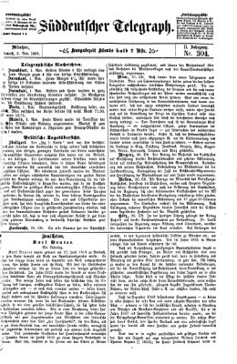 Süddeutscher Telegraph Mittwoch 3. November 1869