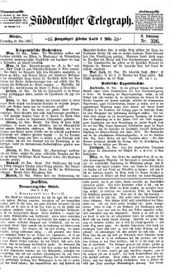 Süddeutscher Telegraph Donnerstag 25. November 1869