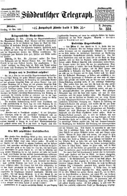 Süddeutscher Telegraph Dienstag 30. November 1869