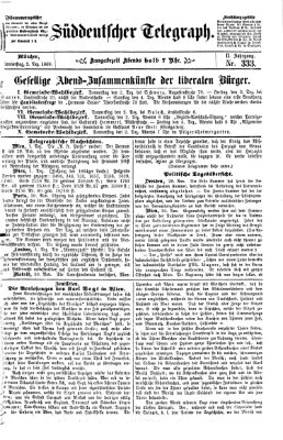 Süddeutscher Telegraph Donnerstag 2. Dezember 1869